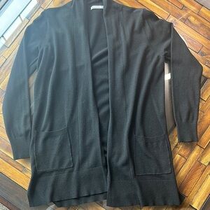 Pink Clover Black Open Front Cardigan